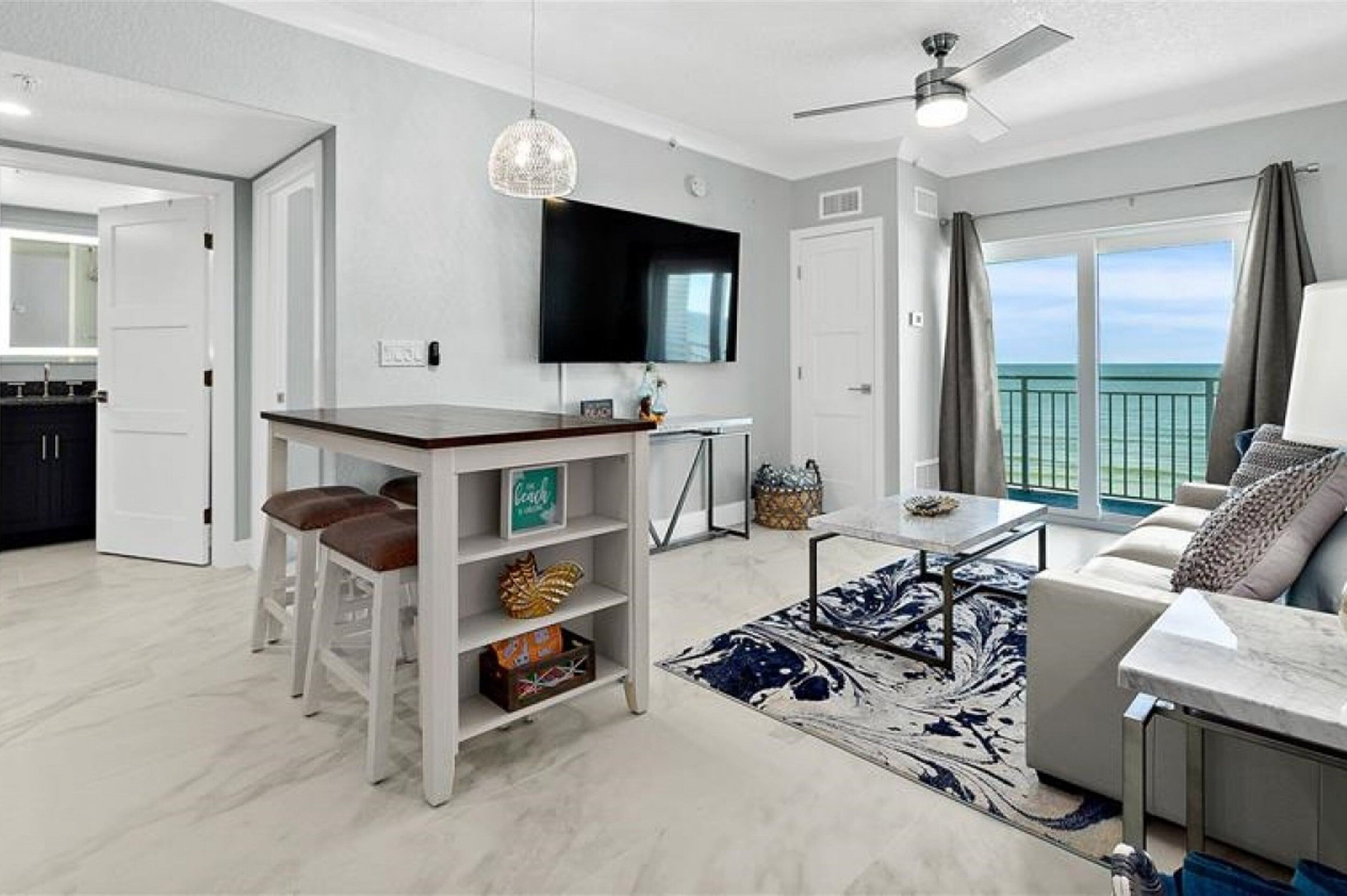Condo, 1 Queen Bed with Sofa bed, Balcony, Ocean View (NSB Coconut Palms Beach Resort 4512) | Living area
