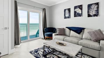 Condo, 1 Queen Bed with Sofa bed, Balcony, Ocean View (NSB Coconut Palms Beach Resort 4512) | Living area