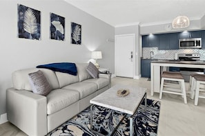 Condo, 1 Queen Bed with Sofa bed, Balcony, Ocean View (NSB Coconut Palms Beach Resort 4512) | Living area - Cocunut Palms (New Smyrna Beach)