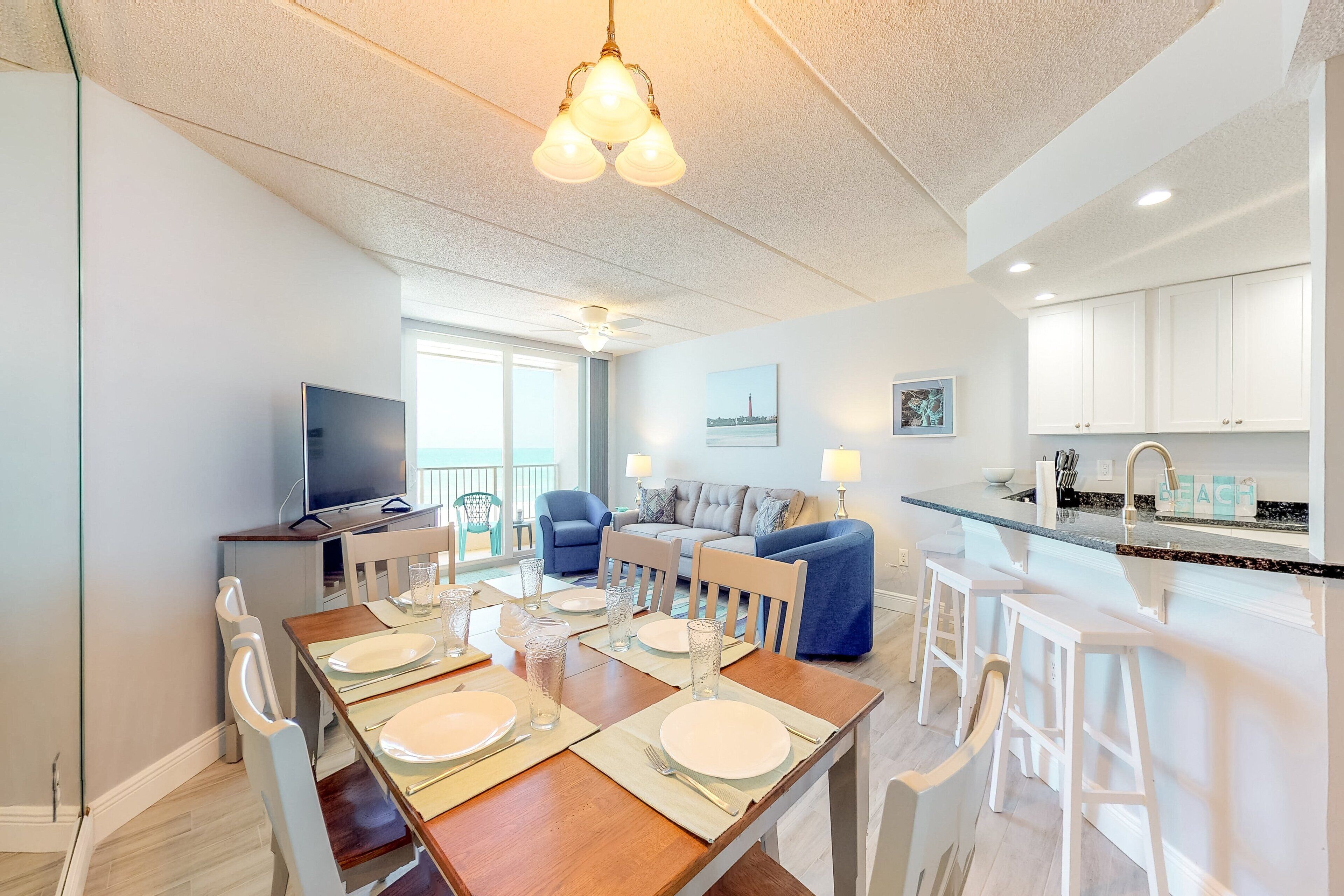 Apartment, Multiple Beds, Balcony, Beach View (Ponce Inlet SouthPoint 303) | 2 bedrooms, individually decorated, individually furnished, bed sheets