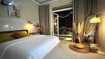 Deluxe dubbelrum - balkong - utsikt mot parken | Sängtillbehör av högsta kvalitet, strykjärn/strykbräda och gratis wi-fi