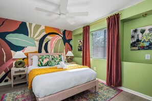 4 habitaciones, tabla de planchar con plancha, internet y ropa de cama 