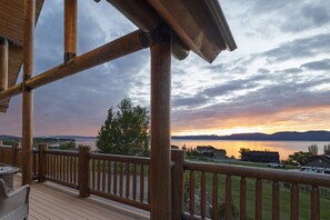 Terrace/patio - Bear Lake Overlook Lodge | Epic Themed Lodge w/ Hot Tub, Game Loft, Fire Pit! (Garden City)