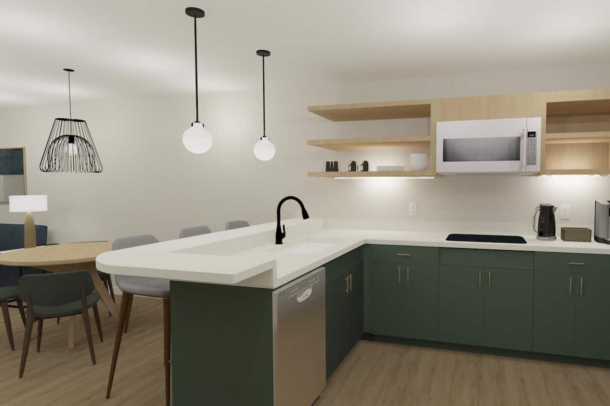 Fridge, microwave, stovetop, dishwasher