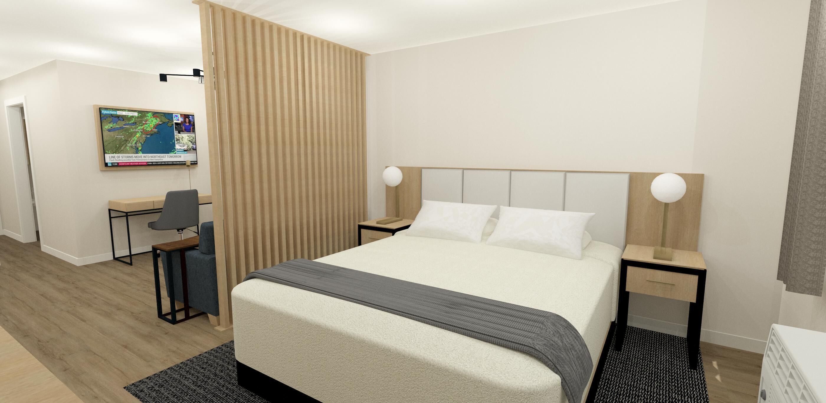 Studio Suite, Kitchenette | Desk, iron/ironing board, free WiFi