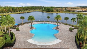 Outdoor pool - 7BD Luxury Villa w/ Pool, Ping-Pong & BBQ - Windsor Resort Access (Kissimmee)