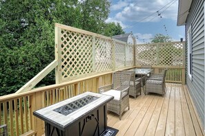 Outdoor dining - Walk to Beach from Quiet Home w/ Spacious Yard (Old Orchard Beach)