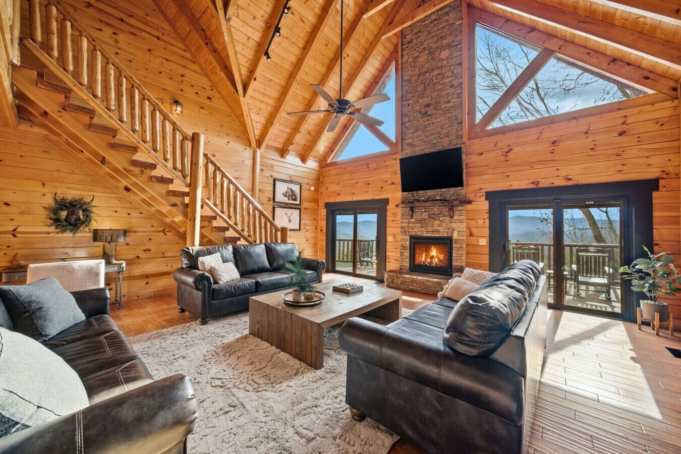 Una televisión, una chimenea, videojuegos