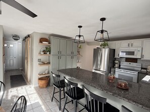 Fridge, microwave, oven, stovetop - Charming 3-bedroom house in delightful Charlestown with AC  sleeps 8  beach pass (Charlestown)