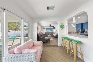 TV, offices - Blue Tin and Tonic - Newly Remodeled Home with Pool, Bikes and Beach Supplies. (Marco Island)