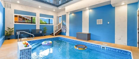 Indoor pool, a heated pool