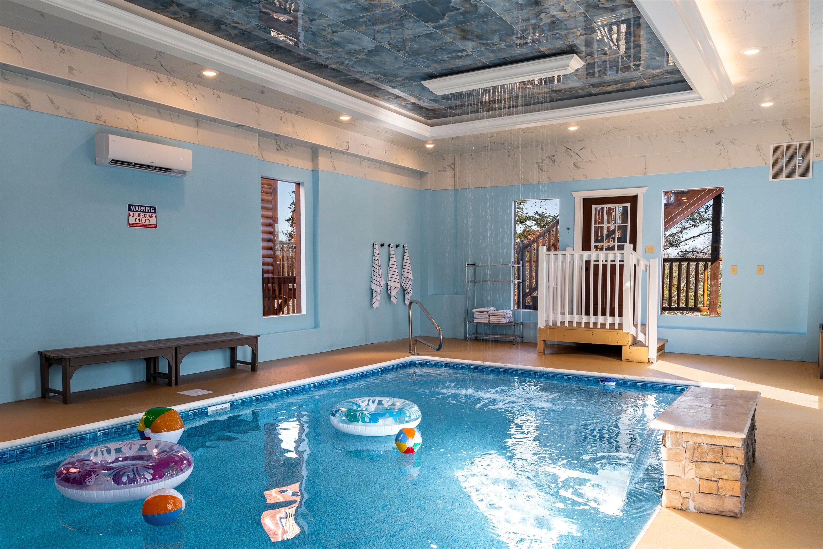 Indoor pool, a heated pool