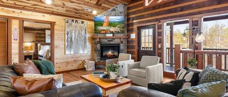 TV connectée, cheminée, baby-foot