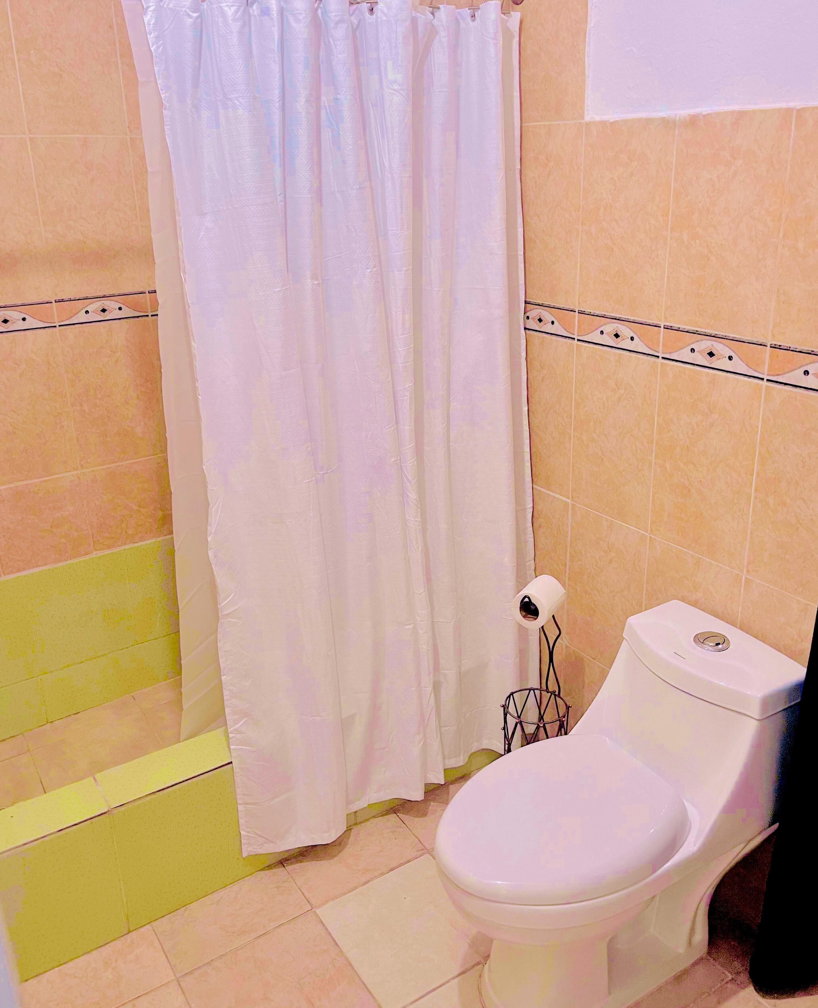 淋浴设施、吹风机、毛巾、肥皂