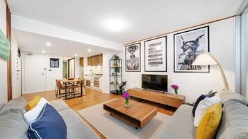 TV, books, video library