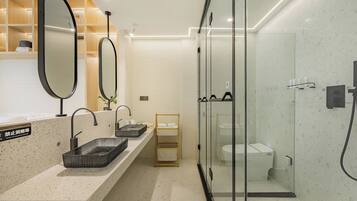 Signature Double Room, Patio, Hill View | Bathroom | Free toiletries, hair dryer, children's robes, slippers