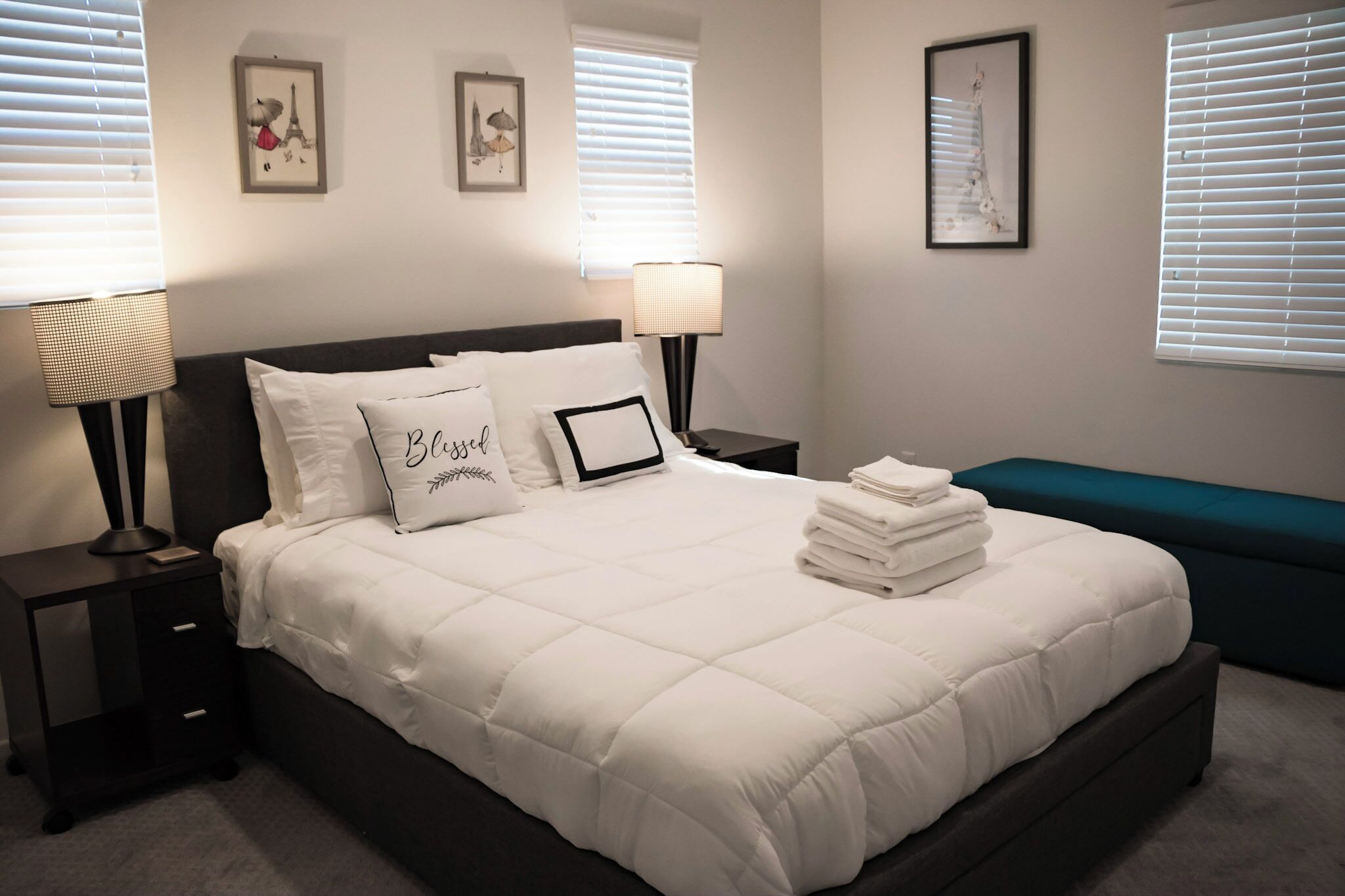 3 bedrooms, iron/ironing board, WiFi, bed sheets