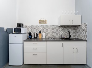 Fridge, microwave, stovetop, coffee/tea maker - Urzędnicza Homely Apartment (Kraków)
