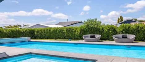 Outdoor pool, a heated pool