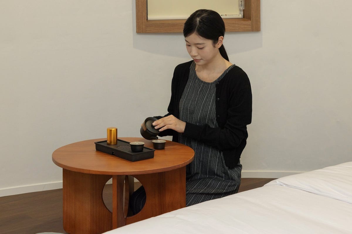 Dongbaek Wellness Tea Room | Hochwertige Bettwaren, individuell eingerichtet, Verdunkelungsvorhänge