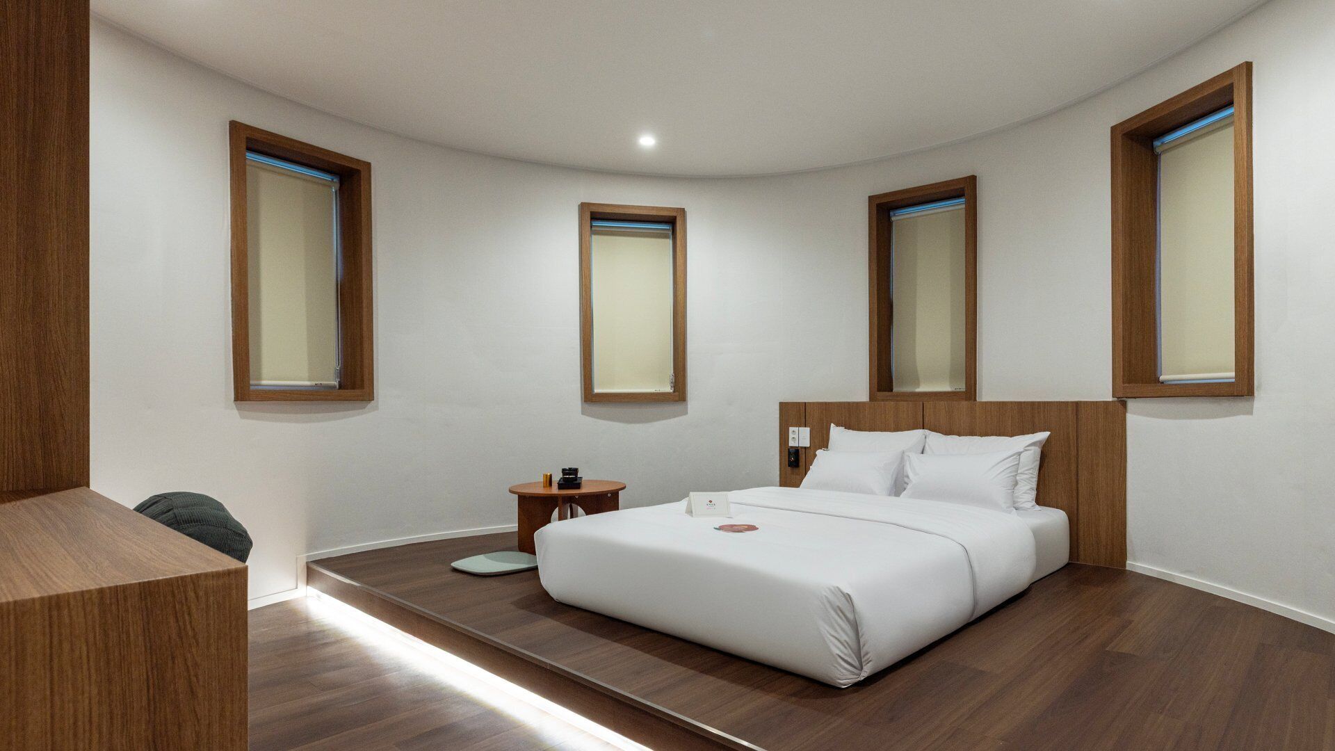 Premium bedding, individually furnished, blackout curtains