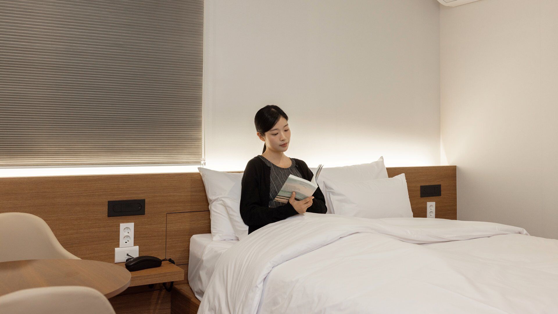 Premium bedding, individually furnished, blackout curtains