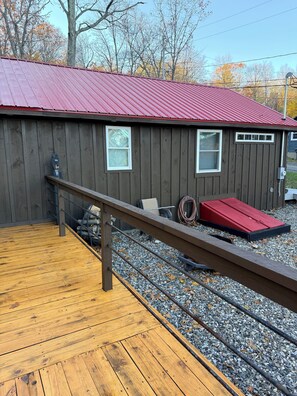 Terrace/patio - Lakeside 1-Bedroom Home with Fireplace, Full Kitchen, Decks & Utilities Included (Averill Park)