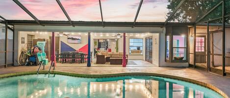 Outdoor pool, a heated pool