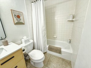 Shower, hair dryer, towels, soap - Chic & Cozy Retreat w/Pool+Spa /Close to Old Town! (Scottsdale)