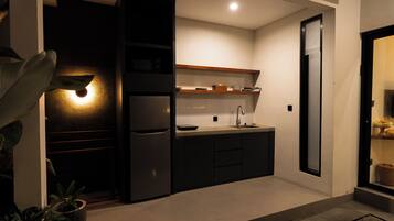 Vila, 1 kamar tidur, kolam renang pribadi | Dapur pribadi | Lemari es, kompor, ketel listrik, dan peralatan masak/sendok-piring