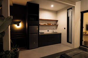 ヴィラ 1 ベッドルーム プライベートプール | 専用キッチン | 冷蔵庫、コンロ、電気ポット、調理器具と食器