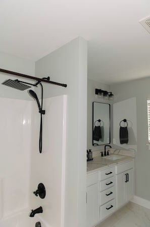 Sèche-cheveux, serviettes fournies, savon, papier toilette