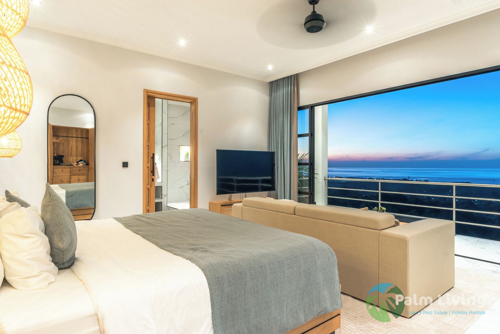 Luxury Villa, Private Pool, Sea View | Iron/ironing board, bed sheets