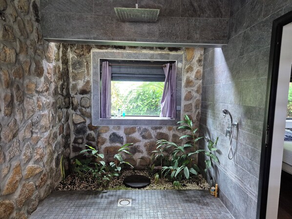 Shower, hair dryer, towels, soap - L'Enclos Pandora (Sainte-Rose)