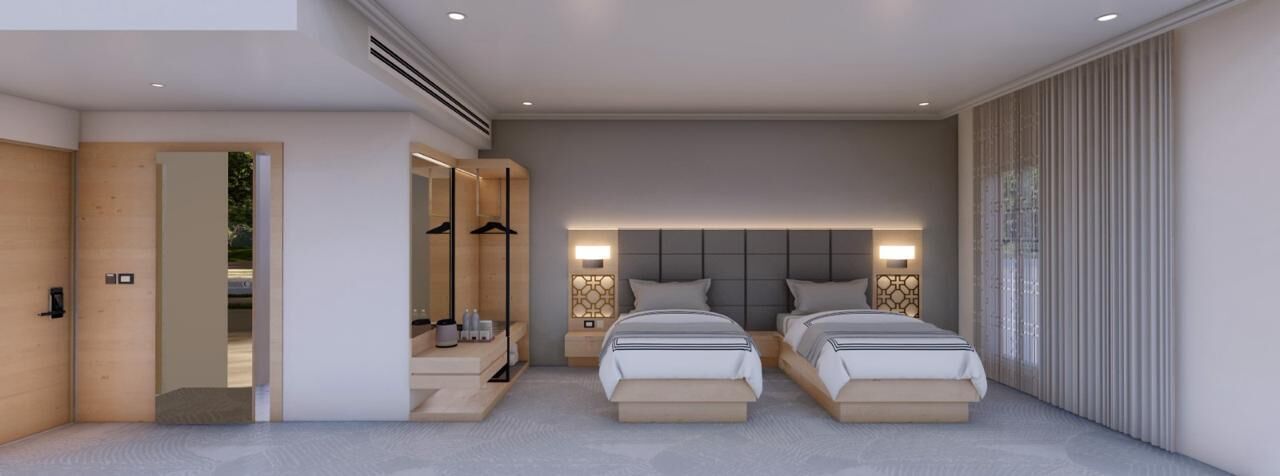 Kahden hengen perushuone (yksi tai kaksi sänkyä), kaupunkinäköala | Työpöytä, kannettavalle tietokoneelle sopiva työtila, äänieristys