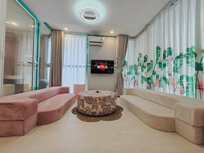 Klassiek appartement, uitzicht op de stad | Woonruimte