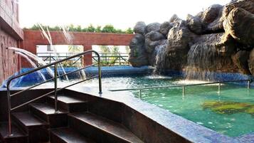 Outdoor pool, open 6:30 AM to 6:30 PM, sun loungers