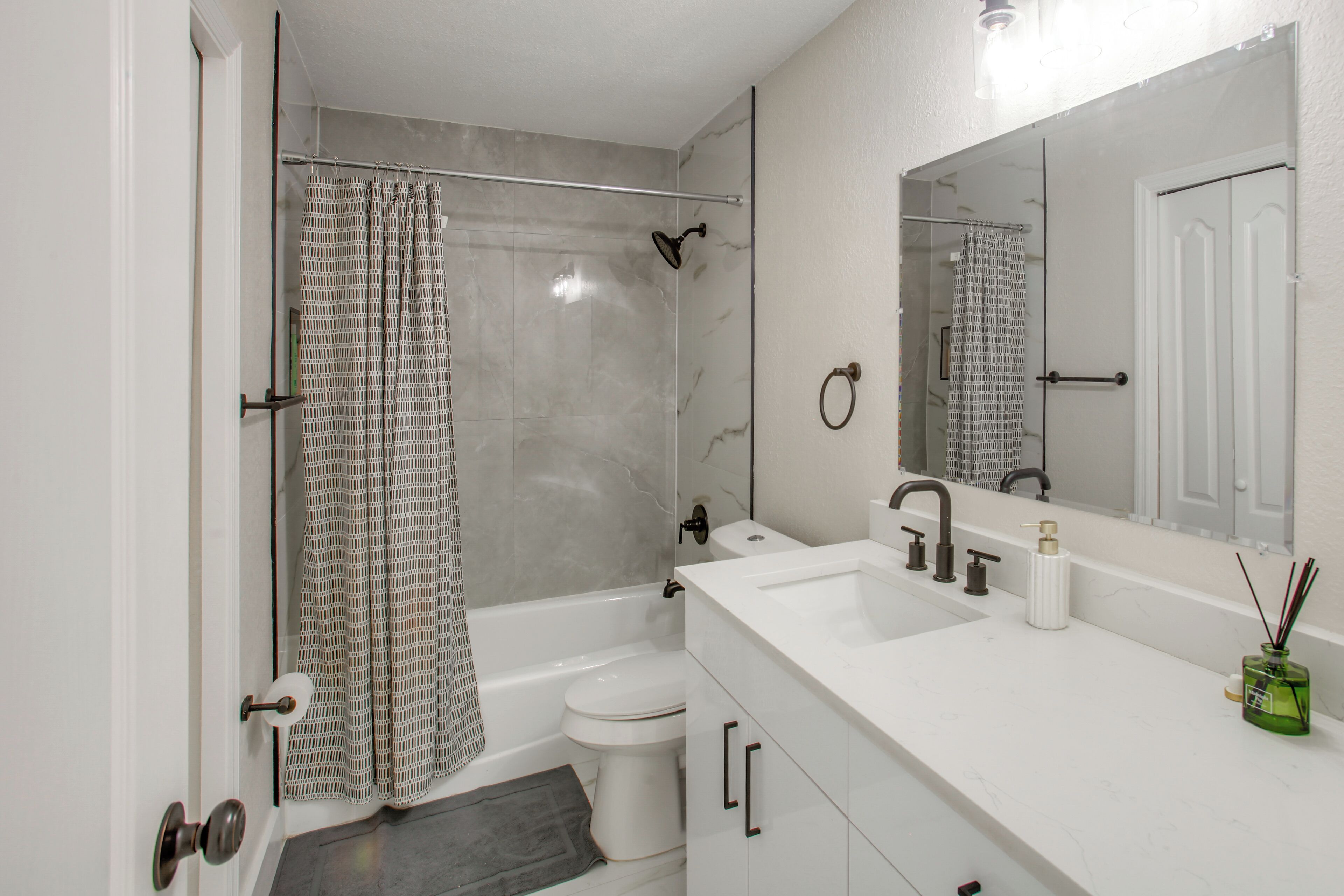 Hair dryer, towels