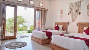 Basic Twin Room, Sea View | Desk, free WiFi