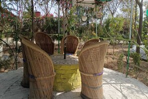 Terrace/patio - Charming farmhouse in peaceful countryside overlooking Aravalli (Jharli)