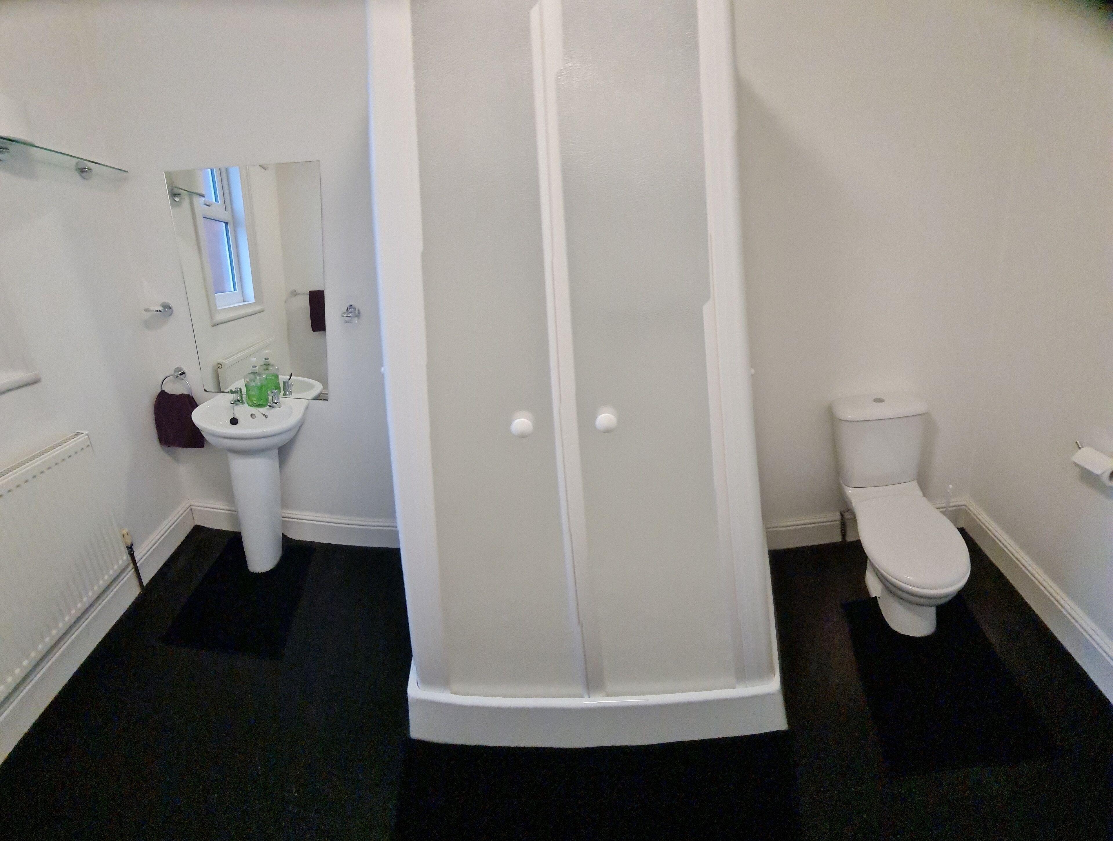 Comfort Double Room, Garden View | Bathroom | Shower, hair dryer, towels, soap