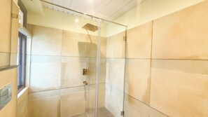 Ducha, toallas, jabón, shampoo