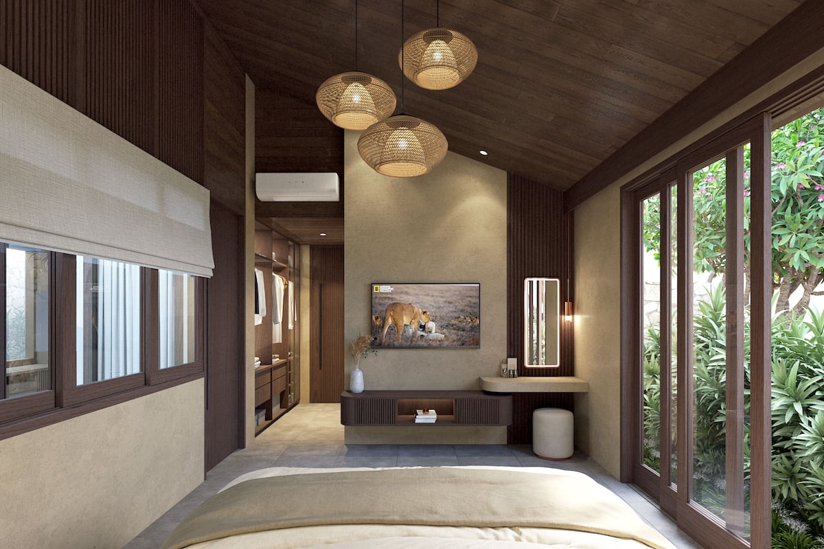 Deluxe-huvila, 3 makuuhuonetta, yksityinen uima-allas | Tallelokero huoneessa, työpöytä, silitysrauta/-lauta, ilmainen Wi-Fi