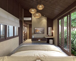 Deluxe-huvila, 3 makuuhuonetta, yksityinen uima-allas | Tallelokero huoneessa, työpöytä, silitysrauta/-lauta, ilmainen Wi-Fi