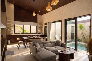 Villa Supérieure, 3 chambres, piscine privée | Coin séjour