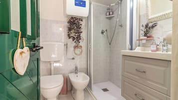 Dusche, Haartrockner, Bidet, Handtücher