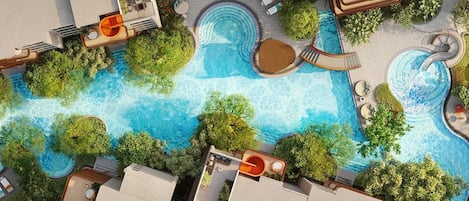 3 utendørsbassenger