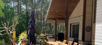 Forest view villa, private heated pool, 4 bikes and beach nearby