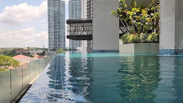 Outdoor pool, open 7:00 AM to 10:00 PM, pool umbrellas, sun loungers