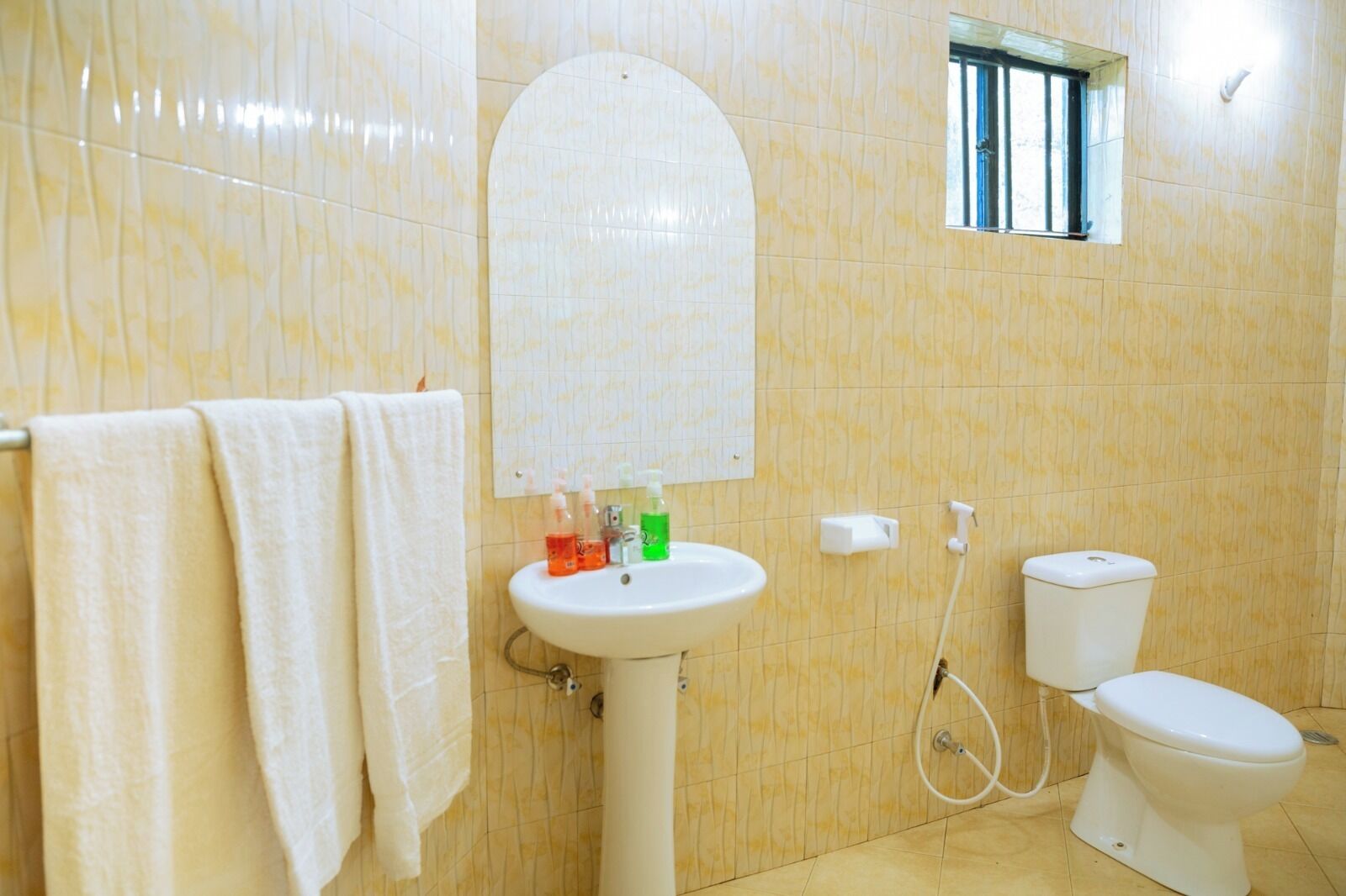 Free toiletries, towels, soap, shampoo